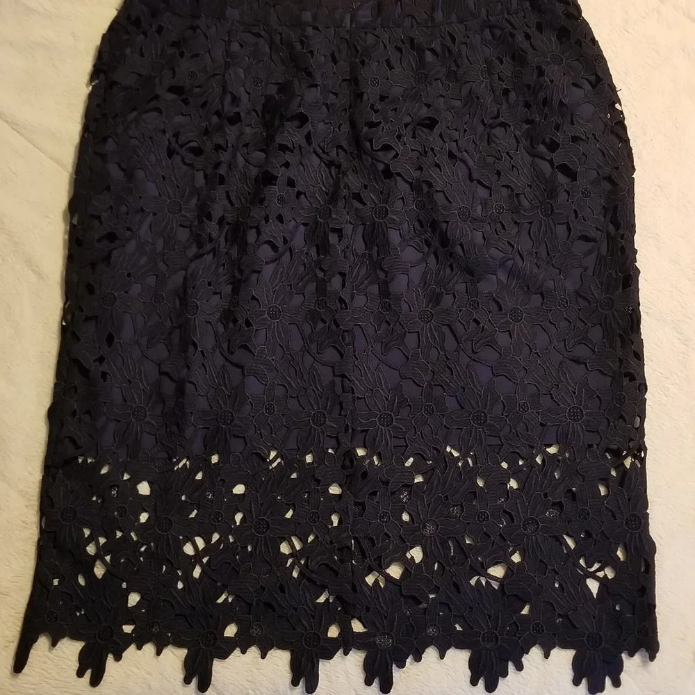 Eloquii Navy Lacy Plus Size Pencil Skirt Size 20 - Picture 5 of 5